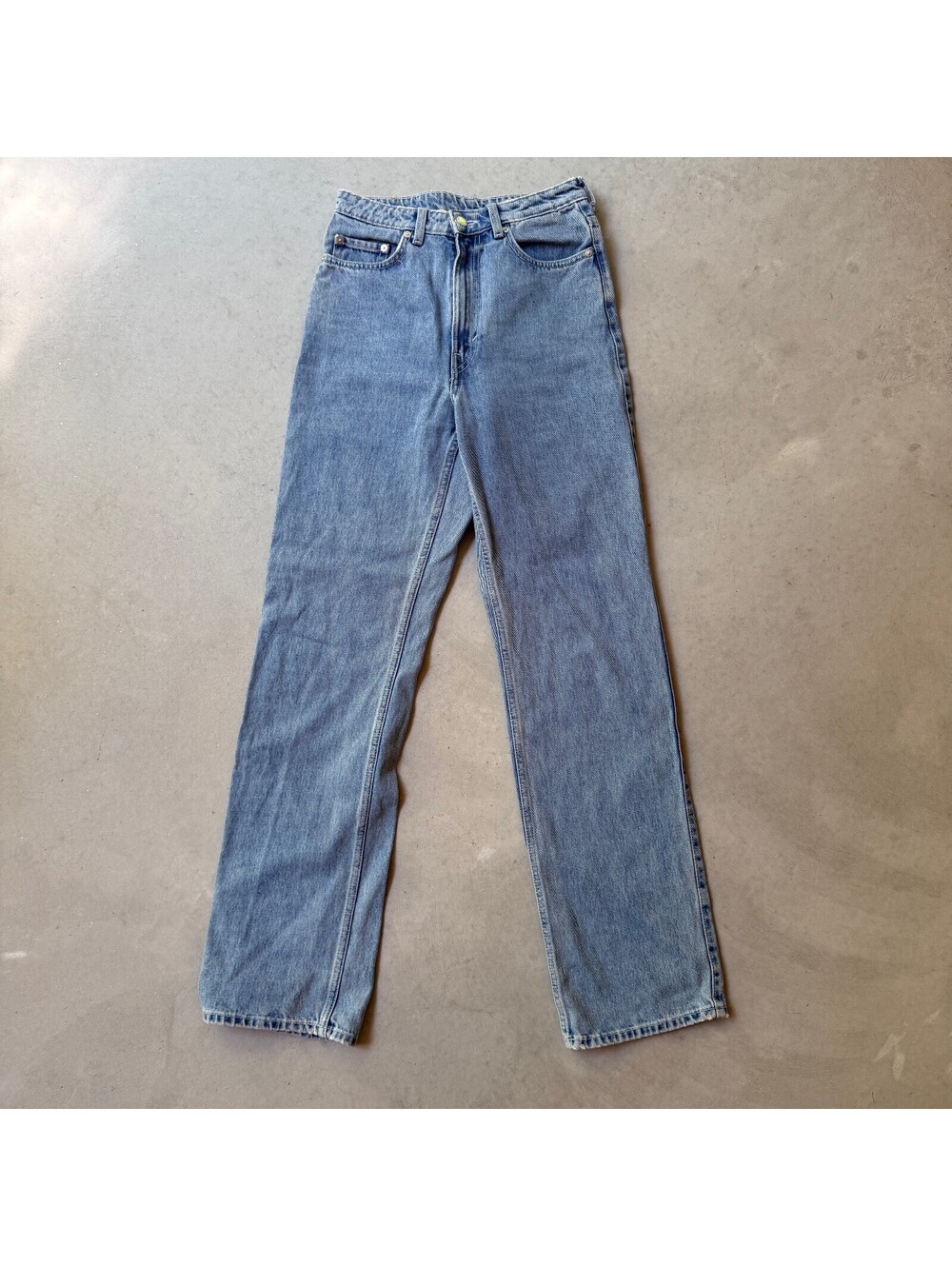 Weekday Rowe Tall Straight Jeans 28/32 Light Blue Denim Extra High 100% Cotton